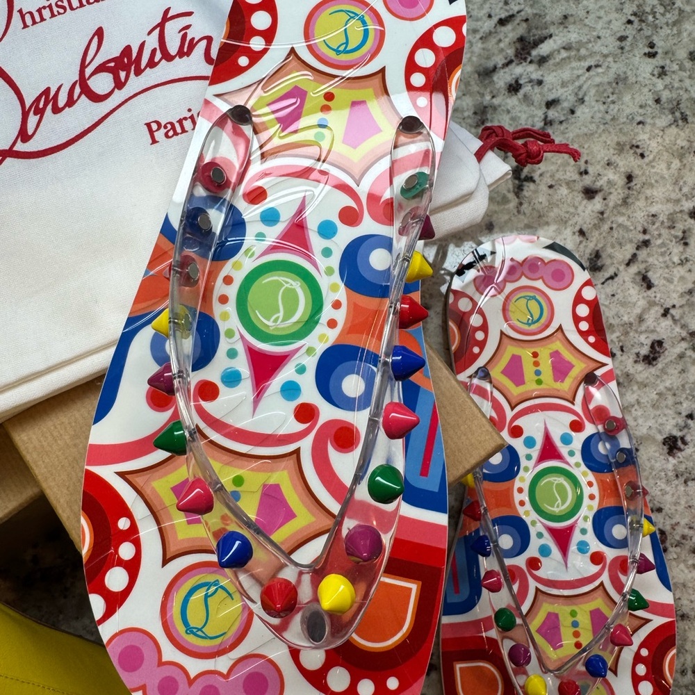 SOLD Christian Louboutin Multicolor Studded Sandals - Donna - NEW in box - 39
